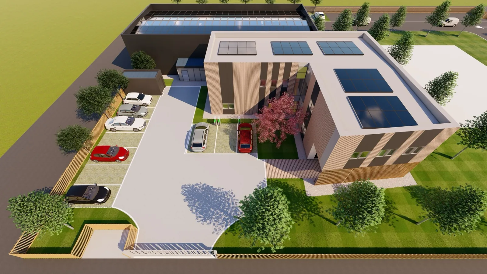 Bâtiment tertiaire · vue aérienne