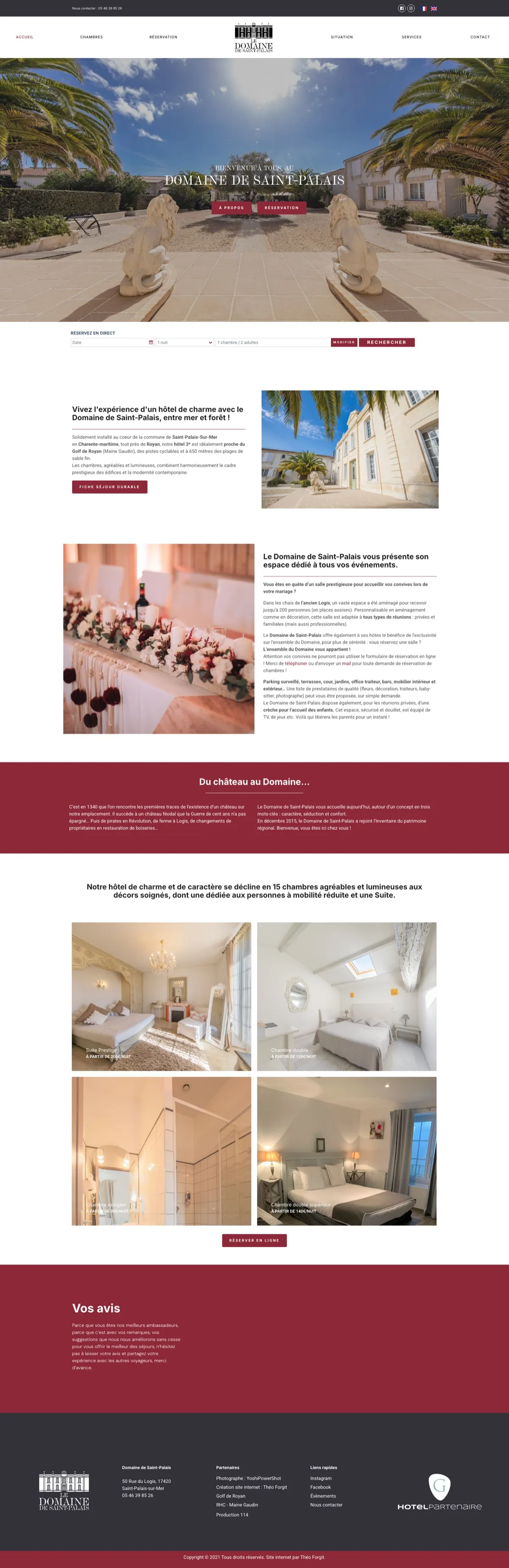 Site internet Domaine de Saint-Palais · Camping · réalisation Studio 130