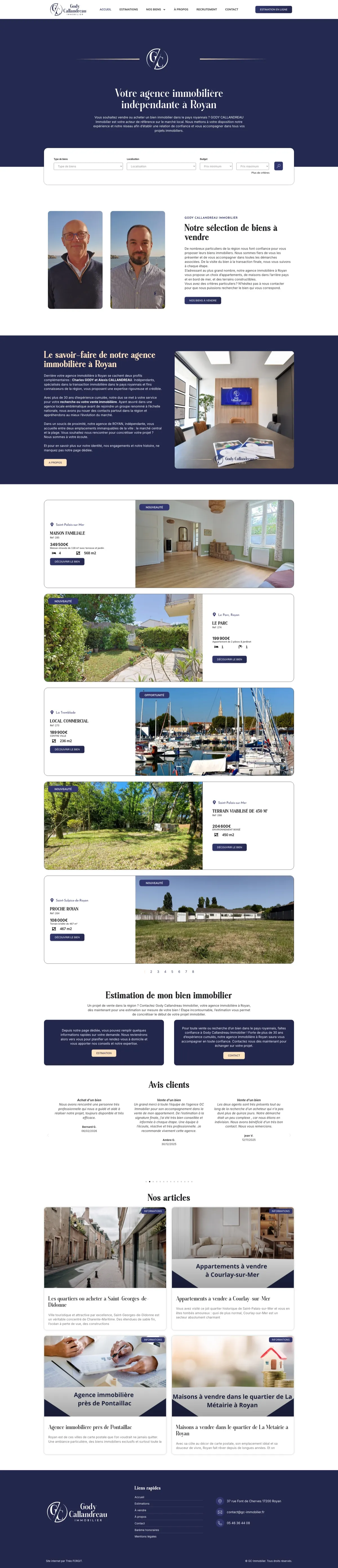 Site internet GC Immobilier · Immobilier · réalisation Studio 130