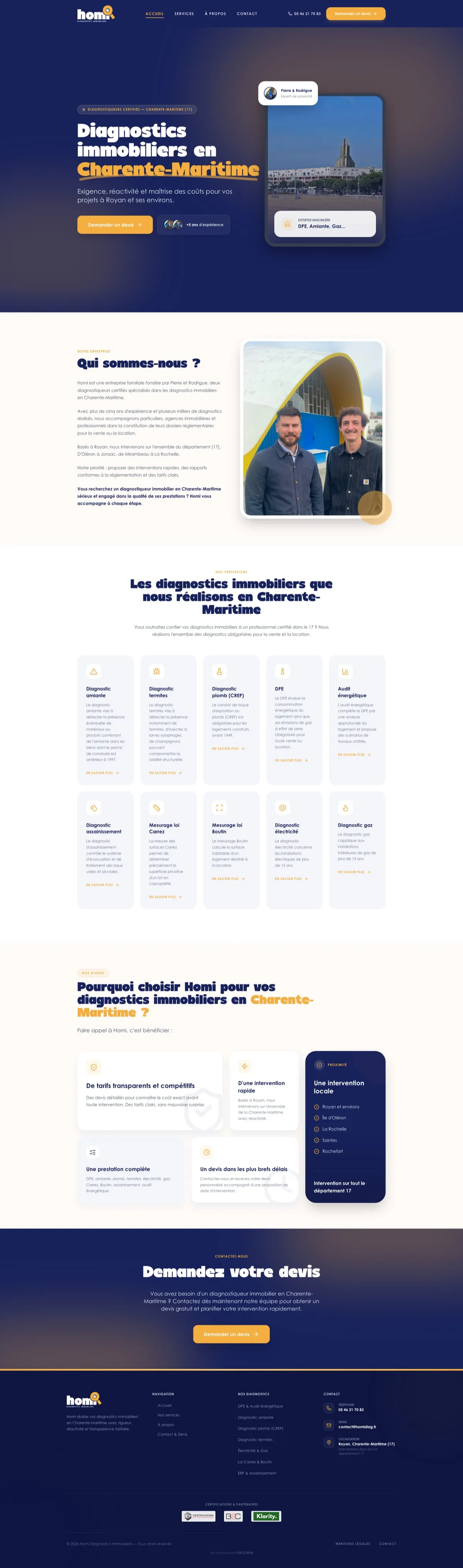 Site internet Homidiag · Diagnostic · réalisation Studio 130