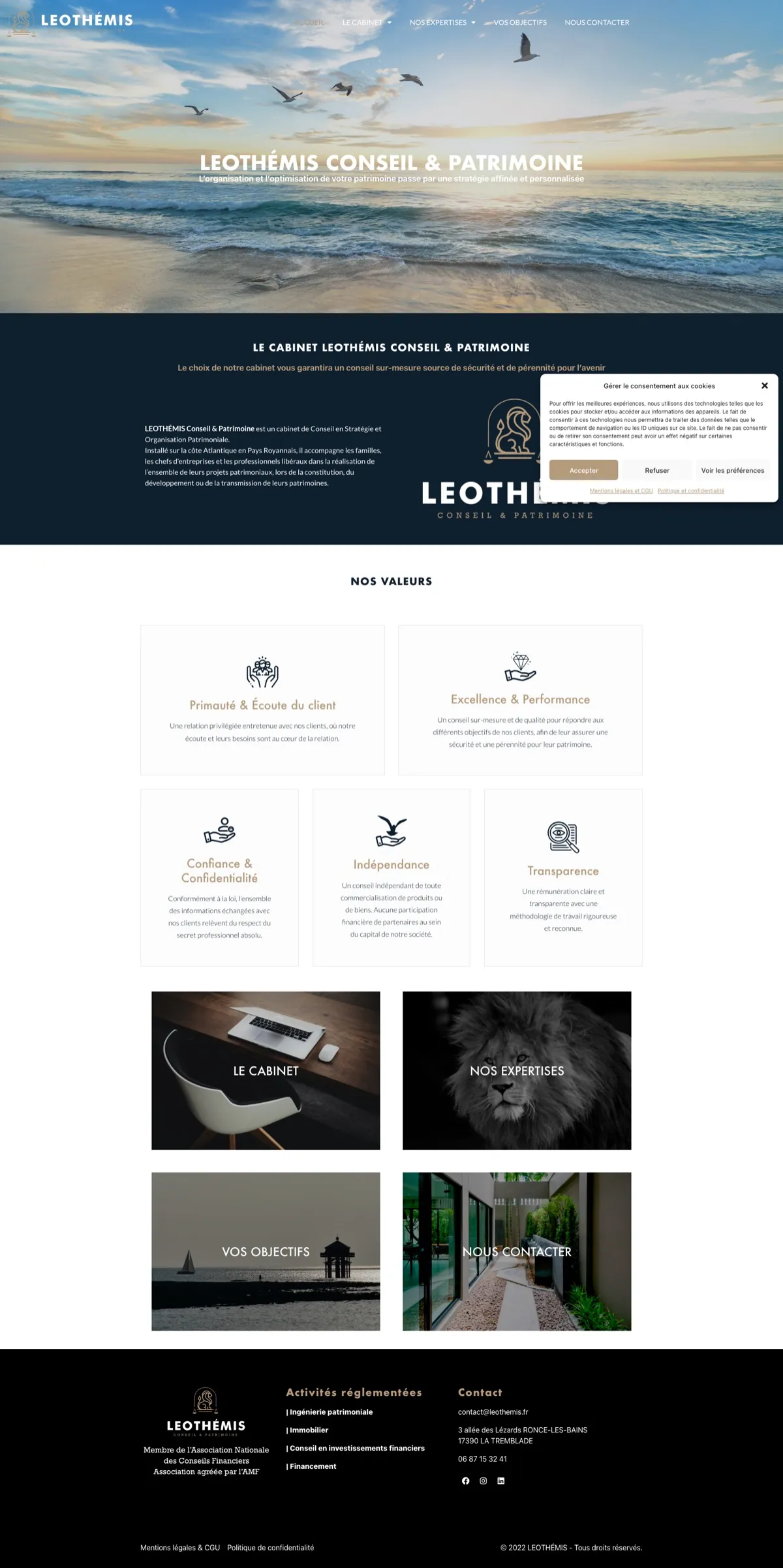 Site internet Leothemis · Conseil · réalisation Studio 130